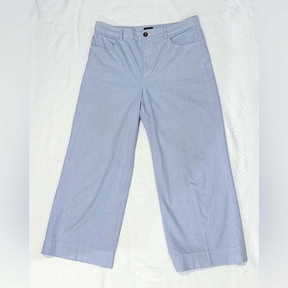 J. Crew Sky Blue Striped Trousers